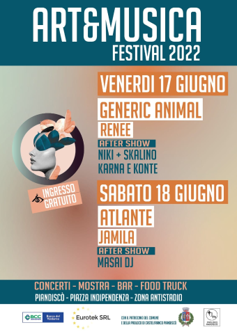 "ART&MUSICA Festival 2022" Venerdì 17 e Sabato 18 Giugno