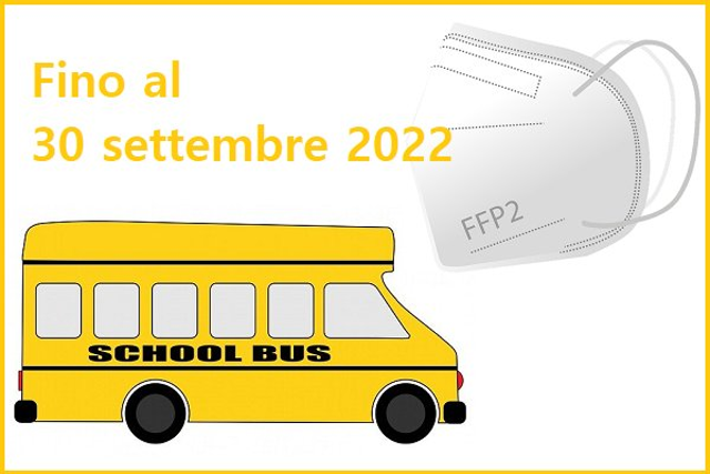 Obbligo di mascherina FFP2 sugli scuolabus fino al 30 settembre