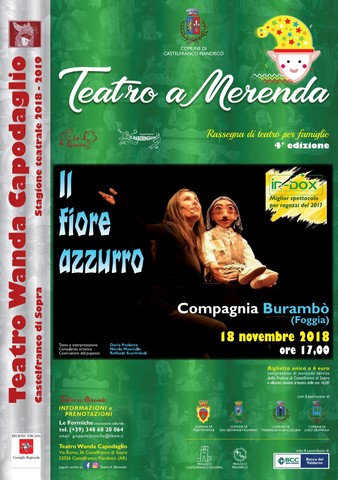  Castelfranco di Sopra: questa domenica 18 novembre a “Teatro a merenda” arriva il premiato “Il fiore azzurro”