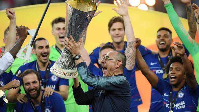Maurizio Sarri vince l'Europa League